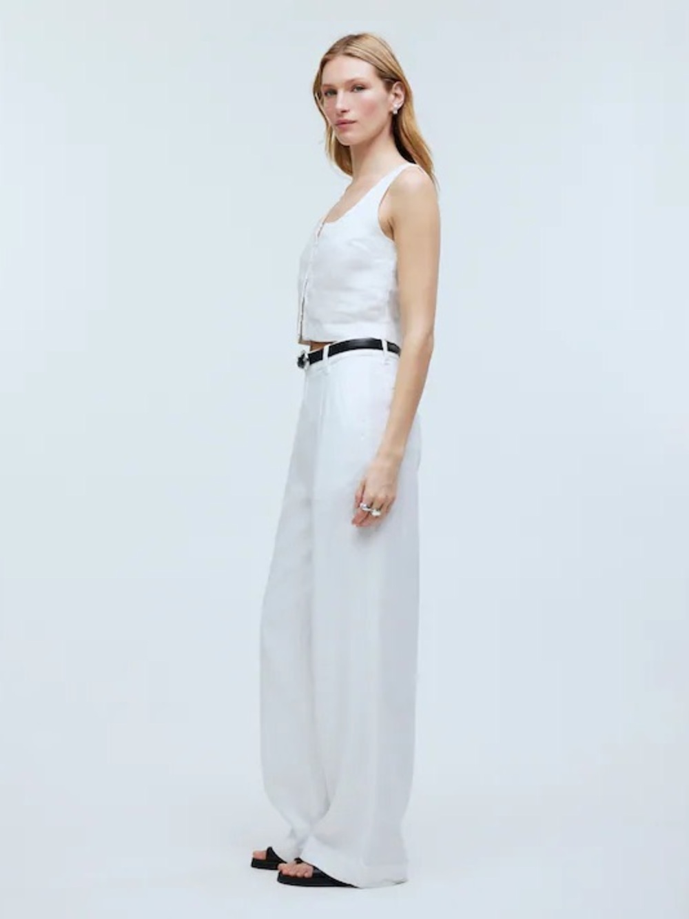 Madewell Harlow 100% Linen Wide Leg Pants - Picture 3 of 12